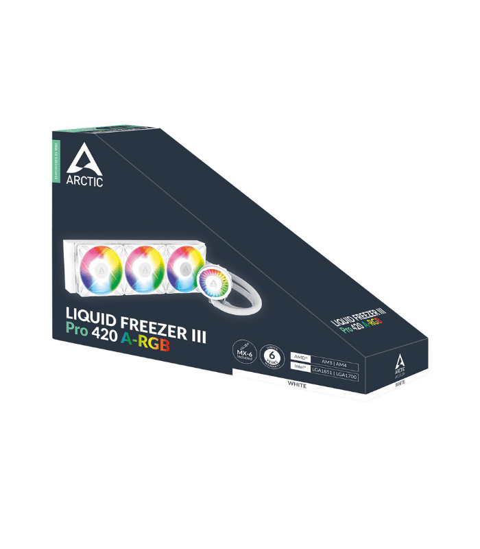 ARCTIC Liquid Freezer III Pro A-RGB 420mm Liquid CPU Cooler, P14 Pro PWM Fans & PWM Controlled Pump, White