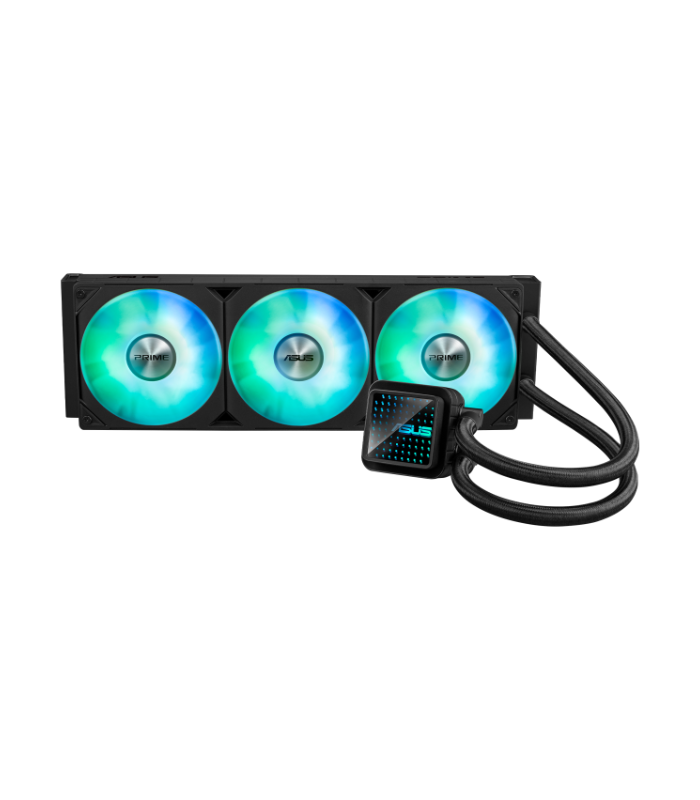 Asus PRIME LC 360 ARGB 360mm Liquid CPU Cooler, ARGB Fans, Customisable Infinity Mirror Lenses, Black