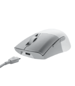 Asus ROG Keris AimPoint Wired/Wireless/Bluetooth Optical Gaming Mouse, 36000 DPI, Swappable Switches, RGB, Mouse Grip Tape, White