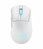 Asus ROG Keris II Origin Wireless Lightweight RGB Gaming Mouse, Wired/Wireless/Btooth, AimPoint Pro Sensor, Push-Fit Switch Socket, 42000 DPI, Moonlight White