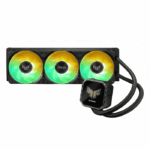 Asus TUF Gaming LC III 360 ARGB LCD Liquid CPU Cooler, 360mm Radiator, Customisable 2.8" LCD, 3x ARGB PWM Fans, Black