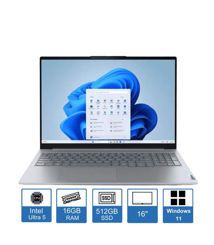 Lenovo ThinkBook Gen 8 – 16″ WUXGA – Intel Core Ultra 5 225U – 16GB RAM – 512GB SSD – Windows 11 Pro – 1-Year Warranty