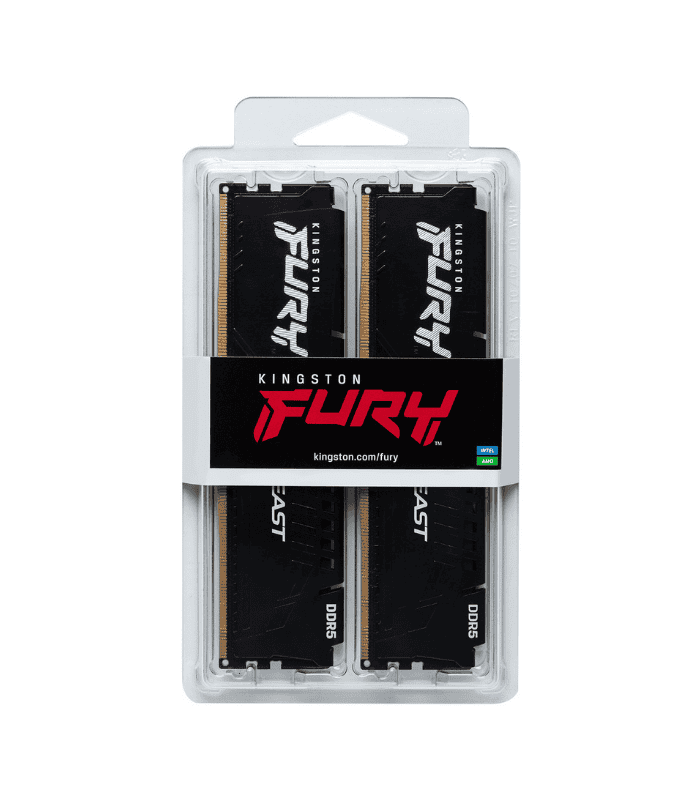Kingston Fury Beast 128GB Kit (2 x 64GB), DDR5, 5600MHz, CL36, 1.25V, ECC, PMIC, AMD EXPO & Intel XMP 3.0, Black, DIMM Memory