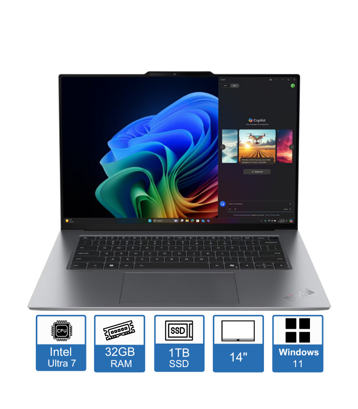 Lenovo ThinkPad X9-14 Gen 1 – 14″ WUXGA Display – Intel Core Ultra 7 258V – 32GB RAM – 1TB SSD – Windows 11 Pro – 1-Year Premier Support