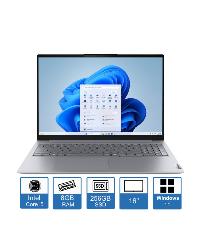 Lenovo ThinkBook 16 G6 IRL – 16″ IPS Display – Intel Core i5-13420H – 8GB RAM – 256GB SSD – Windows 11 Pro