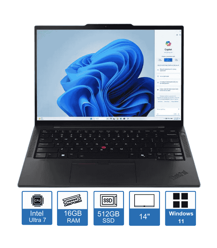 Lenovo ThinkPad T14s Gen 5 – 14″ WUXGA – Intel Core Ultra 7 155U – 16GB RAM – 512GB SSD – Windows 11 Pro – 1-Year Premier Support