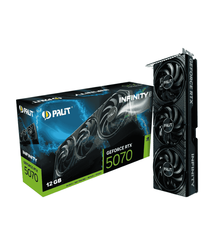 Palit RTX 5070 Infinity 3 Palit RTX 5070 Infinity 3, PCIe5, 12GB DDR7, HDMI, 3 DP, 2512MHz Clock, Compact SFF-Ready - Image 1