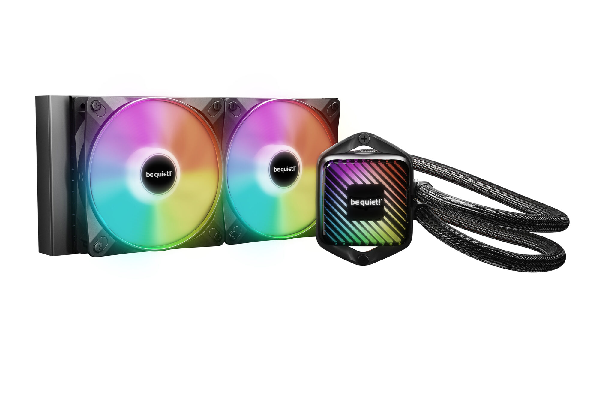 Be Quiet! Pure Loop 3 LX 240mm Liquid CPU Cooler, 2x Light Wings LX Daisy-chained PWM Fans, ARGB Cooling Block w/ 10 Lighting Foils, Black - Image 2