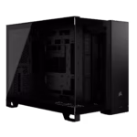 Corsair 2500X Dual Chamber Gaming Case w/ Glass Side & Front, Micro ATX, Mesh Panels, USB-C, Asus BTF Compatible, Black - Image 2
