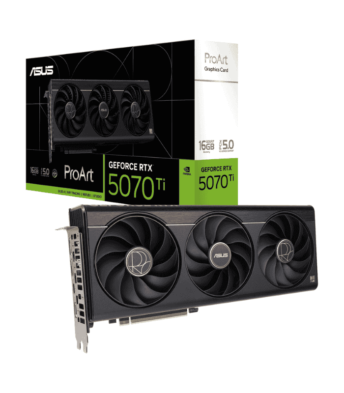 ASUS ProArt RTX 5070 Ti 16GB, GeForce RTX 5070 Ti, 16 GB GDDR7, 256 bit, 7680 x 4320 pixels, PCI Express 5.0
