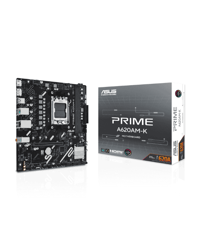 Asus PRIME A620AM-K, AMD A620A, AM5, Micro ATX, 2 DDR5, HDMI, DP, GB LAN, 1x M.2