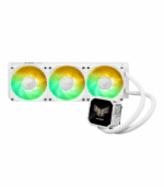 Asus TUF Gaming LC III 360 ARGB LCD White Edition Liquid CPU Cooler, 360mm Radiator, Customisable 2.8" LCD, 3x ARGB PWM Fans