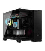 Corsair 2500X Dual Chamber Gaming Case w/ Glass Side & Front, Micro ATX, Mesh Panels, USB-C, Asus BTF Compatible, Black