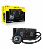 Corsair NAUTILUS 240 RS LCD Liquid CPU Cooler, Personalised LCD Screen, RS120 Magnetic Dome Fans, Daisy-Chain Connections, Black