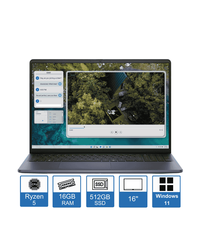 Dell Inspiron 5645-16" FHD Display- Ryzen 5-8540U -16GB RAM- 512GB SSD- Windows 11 Pro- 1-Year Warranty