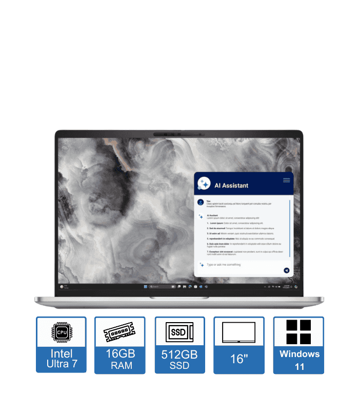 Dell Pro 16 Plus PB16250 – Core Ultra 7-265U– 16″ FHD Display – 16GB RAM – 512GB SSD – Windows 11 Pro – 3-Year Pro Warranty