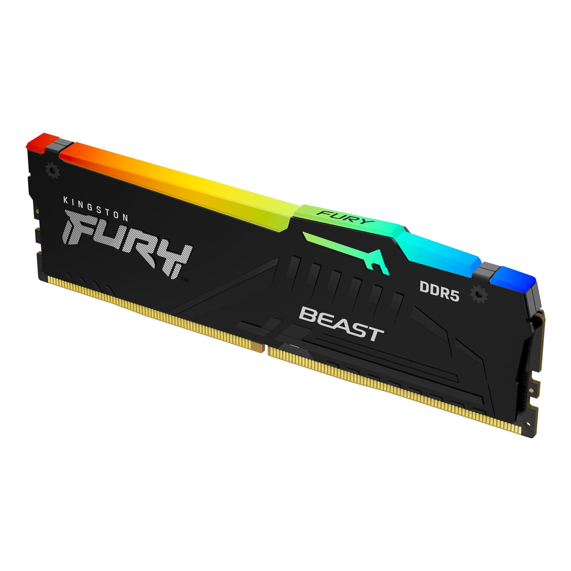 FURY_Beast_Black_RGB_EXPO_DDR5_1_angle-zm-lg Kingston Fury Beast RGB 32GB, DDR5, 5600MHz, CL36, 1.25V, ECC, PMIC, AMD EXPO & Intel XMP 3.0, Black, DIMM Memory - Image 2