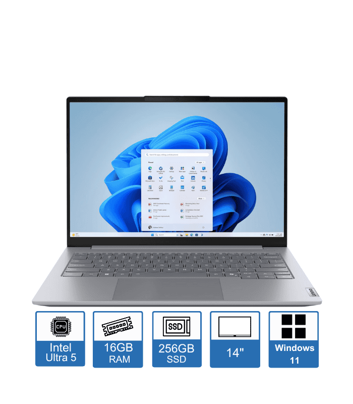 Lenovo ThinkBook G8 – 14″ WUXGA Display – Core Ultra 5-225U – 16GB RAM – 256GB SSD – Windows 11 Pro – 1-Year Warranty