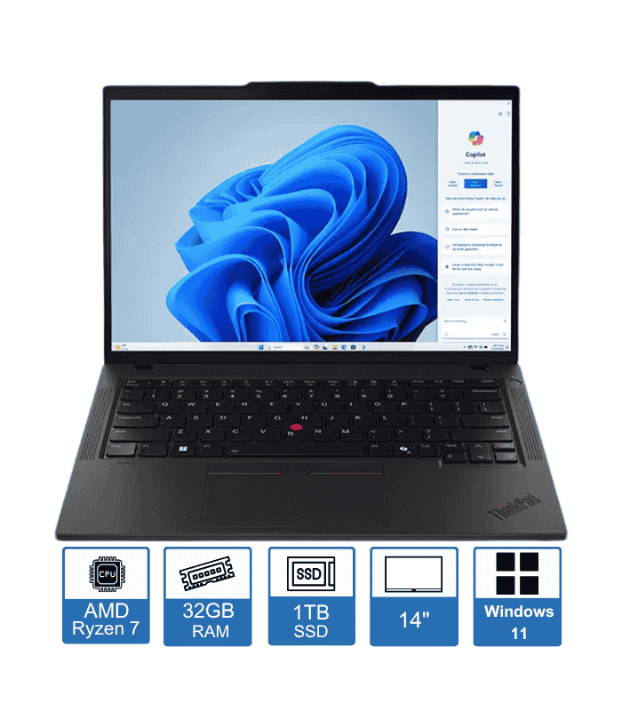 Lenovo ThinkPad P14s Gen 5 – 14″ WUXGA Display – AMD Ryzen 7-8840HS – 32GB RAM – 1TB SSD – Windows 11 Pro – 3-Year Warranty
