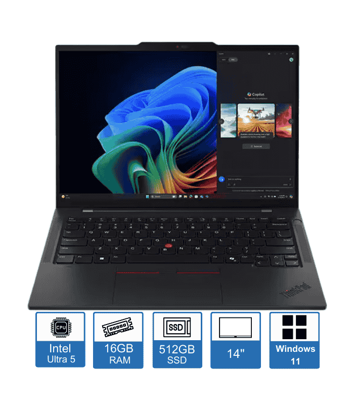 Lenovo ThinkPad T14s Gen 6 – 14″ WUXGA – Intel Core Ultra 5 225U – 16GB RAM – 512GB SSD – Windows 11 Pro – 1-Year Premium Support