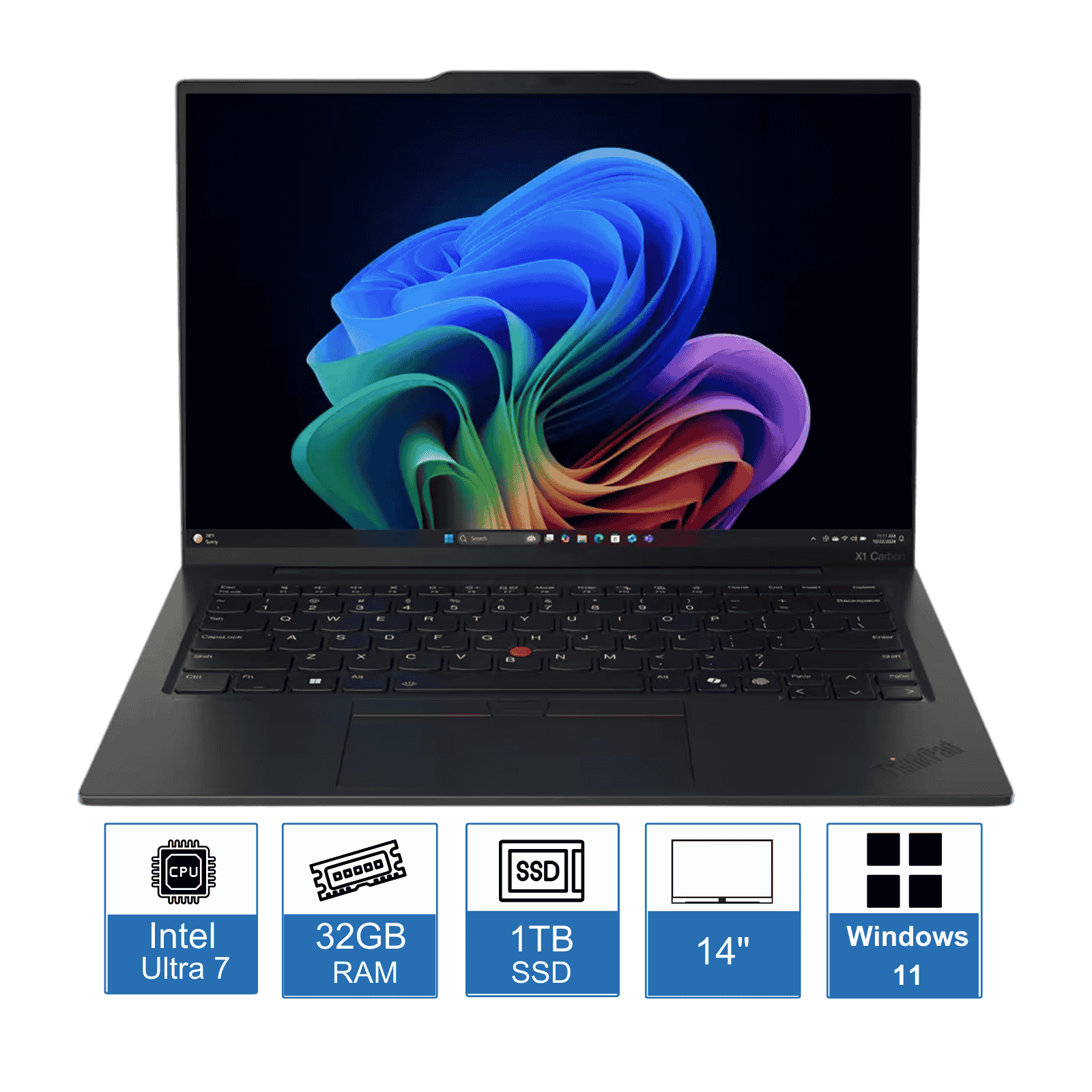 Lenovo ThinkPad X1 Carbon Gen 13 Aura Edition 14″ 2.8K (2880x1800) Touch Display Intel Core Ultra 7 255U 32GB RAM 1TB SSD Windows 11 Pro 3 Year Premium Warranty