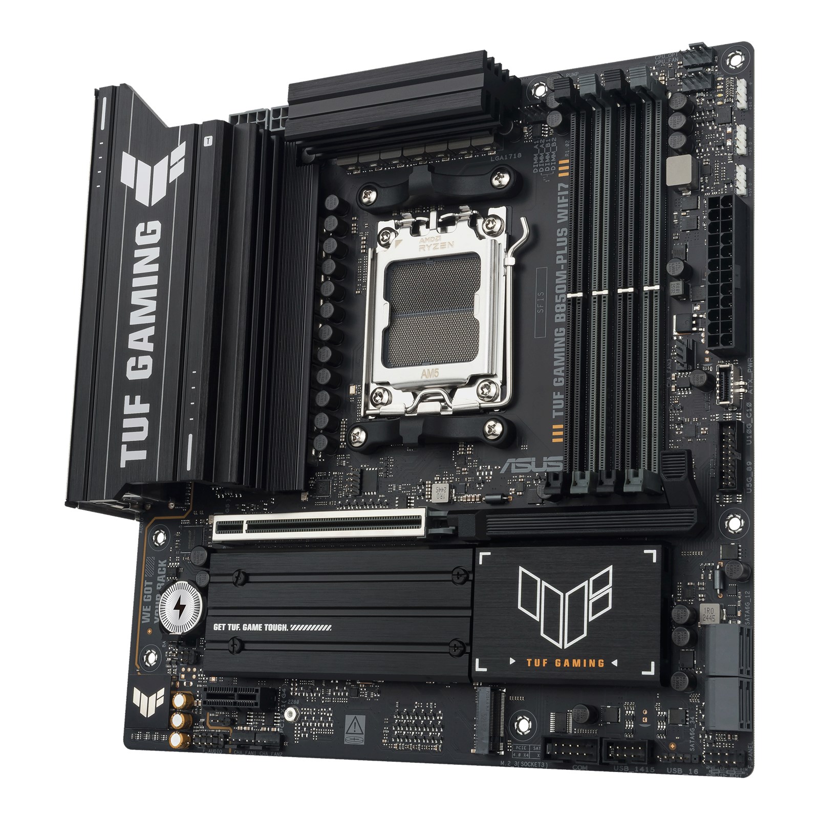 TUF-GAMING-B850M-PLUS-WIFI7-03 Asus TUF GAMING B850M-PLUS WIFI7, AMD B850, AM5, Micro ATX, 4 DDR5, HDMI, DP, Wi-Fi 7, 2.5G LAN, 3x M.2 - Image 4