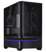 Asus Prime AP202 ARGB Gaming Case w/ Curved Glass Panel, Micro ATX, 3x ARGB Fans, ARGB Light Band, 420mm GPU Support, USB-C 20Gbps, Black