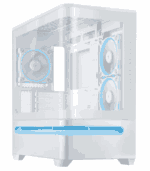 Asus Prime AP202 ARGB Gaming Case w/ Curved Glass Panel, Micro ATX, 3x ARGB Fans, ARGB Light Band, 420mm GPU Support, USB-C 20Gbps, White
