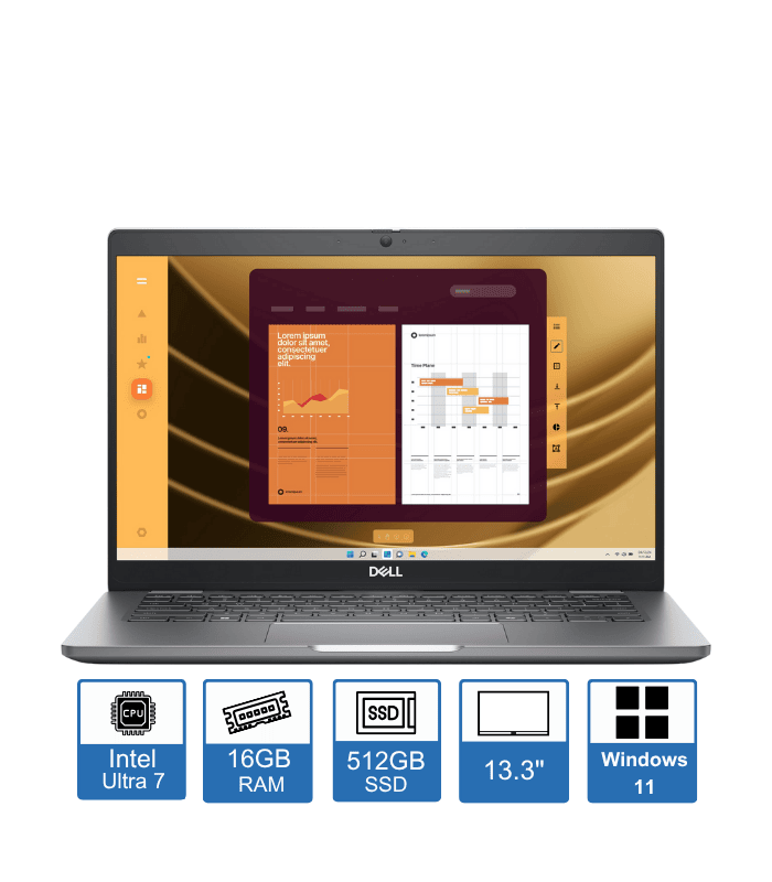 Dell Latitude 5350, 13.3″ FHD Display, Intel Core Ultra 7 165U, 16GB RAM, 512GB SSD, Windows 11 Pro, 3 Year Pro Warranty