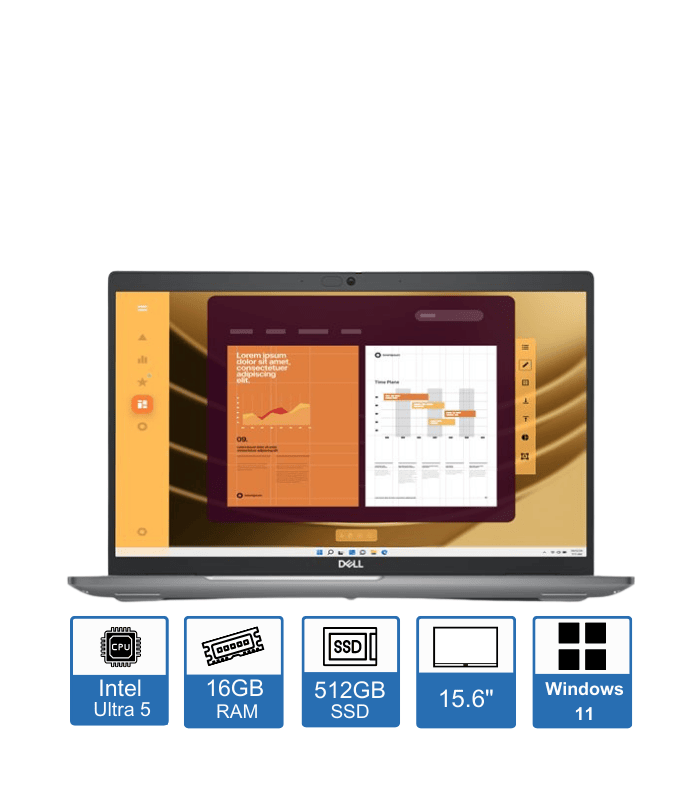 Dell Latitude 5550 15.6 FHD Display Intel Core Ultra 5-135U 16GB RAM 512G SSD Windows 11 Pro 64 bit 3 Year PRO Support