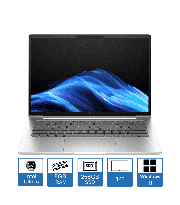 HP ProBook 4 G1i, 14" WUXGA Display, Intel Core Ultra 5 120U, 8GB RAM, 256GB SSD, Windows 11 Pro, 1 Year Warranty