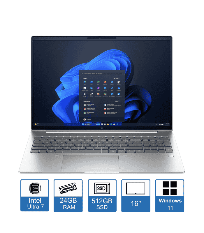 HP ProBook 4 G1i 16 WUXGA Display Intel Core Ultra 7-255h 24GB RAM 512GB SSD Windows 11 Pro 1 Year Warranty