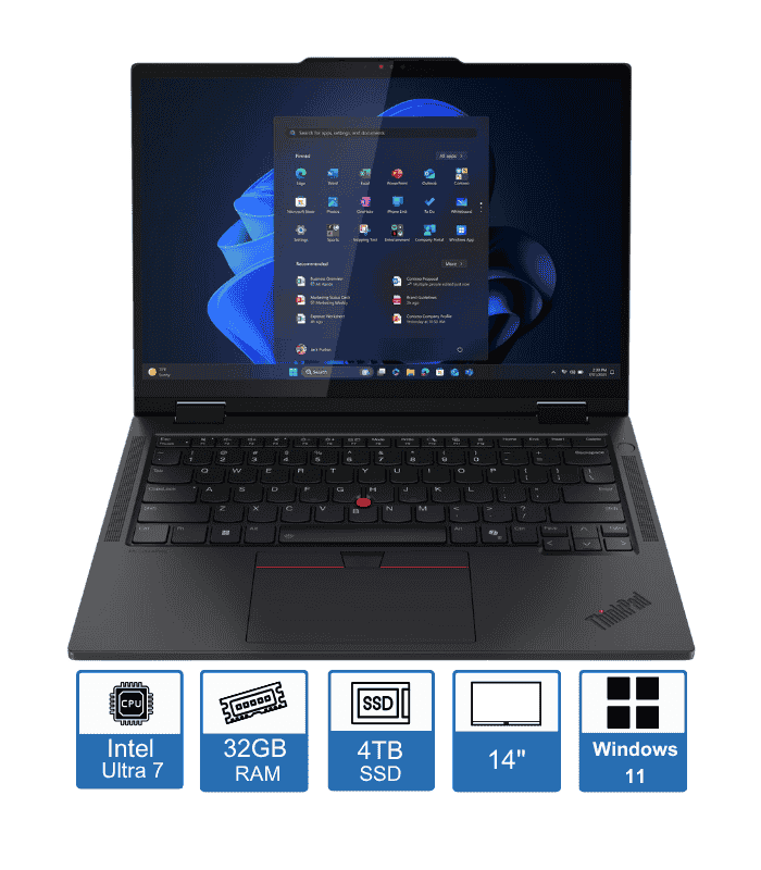 Lenovo ThinkPad T14s 2 in 1 14" Touch Display Intel Core Ultra 7 255U 32GB Ram 4TB SSD Windows 11 Pro Ready 1 Year Warranty