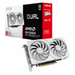 Asus DUAL RX 9060 XT White, PCIe5, 16GB DDR6, HDMI, 2 DP, 3250MHz Clock, Compact SFF-Ready