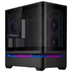 Asus Prime AP202 ARGB Gaming Case w/ Curved Glass Panel, Micro ATX, 3x ARGB Fans, ARGB Light Band, 420mm GPU Support, USB-C 20Gbps, Black - Image 2