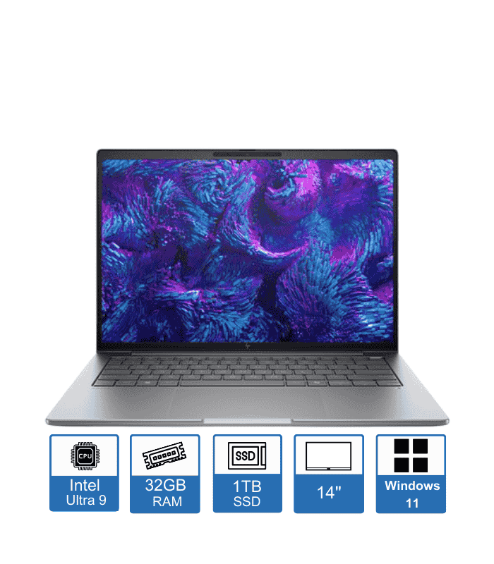 HP ZBook 8 G1i 14 WUXGA Display Intel Core Ultra 9-285H 32GB RAM 1TB SSD ARC 140T Graphics Windows 11 Pro 1 Year Warranty