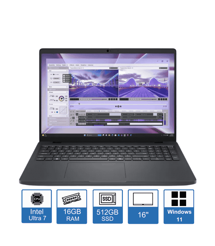 Dell Pro Max 16 MC16250, 16 FHD+ Display, Intel Core Ultra 7 265H, 16GB RAM, 512GB SSD, RTX PRO 500 6GB, Windows 11 Pro, 1 Year Warranty