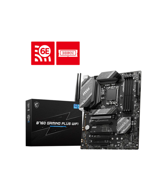 MSI B760 GAMING PLUS WIFI ATX Motherboard – Intel B760 Chipset, LGA 1700 Socket, DDR5 Memory Support, PCIe 4.0 Ready, WiFi 6E Connectivity