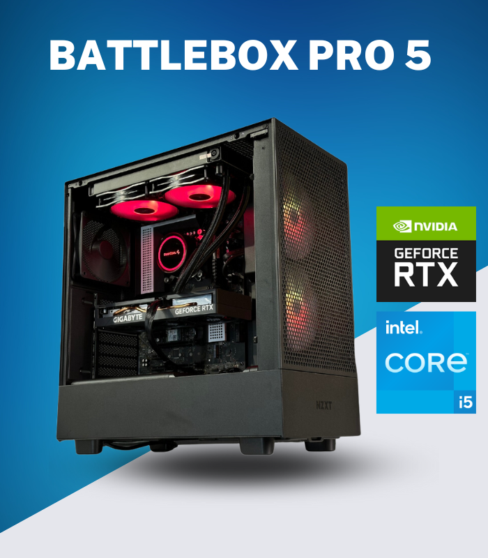 BattleBox Pro 5 - RTX 4060 8GB, Intel Core i5-12400F, 16GB RAM, 1TB SSD, Custom Build Gaming Desktop PC