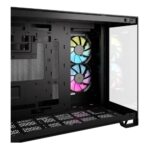 Corsair 2500X RGB MicroATX Case – Dual Chamber, Glass Panels, iCUE LINK RGB Fans, BTF Compatible, Black - Image 3