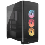Corsair FRAME 4500X LX-R RGB LINK Gaming Case w Glass Side & Front, E-ATX, 3x LX120-R RGB Fans, InfiniRail Fan Mounting, USB-C, Asus BTF Compatible, Black
