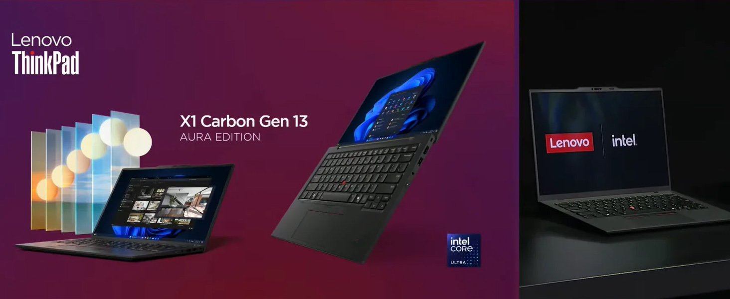 Lenovo ThinkPad X1 Carbon Gen 13 Aura Edition 14″ WUXGA Touch Display Intel Core Ultra 7 265U 64GB RAM 1TB SSD Windows 11 Pro 3 Year Premier Support