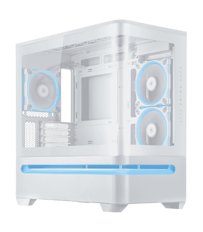 ASUS Prime AP202 ARGB Micro-ATX Midi Tower Case - White