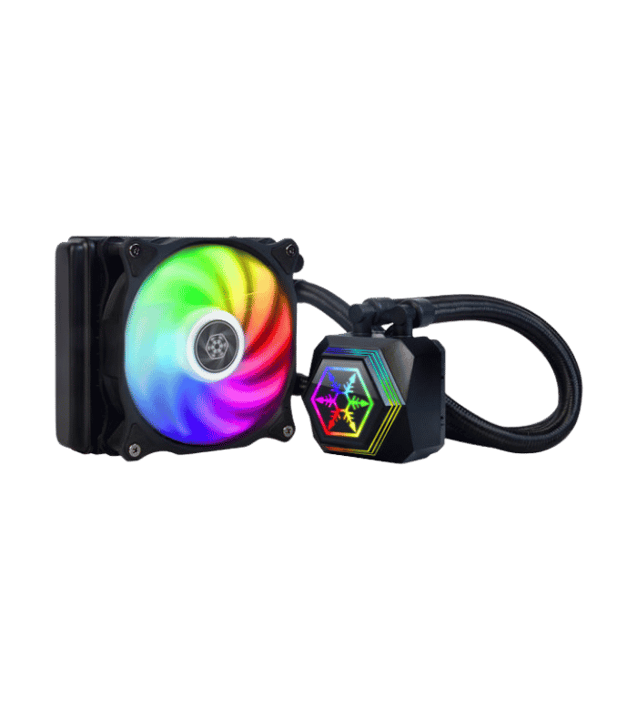SilverStone PermaFrost PF120-ARGB, High Performance, AIO Liquid CPU Cooler with Addressable RGB Lighting, PWM Controlled Pump, Black