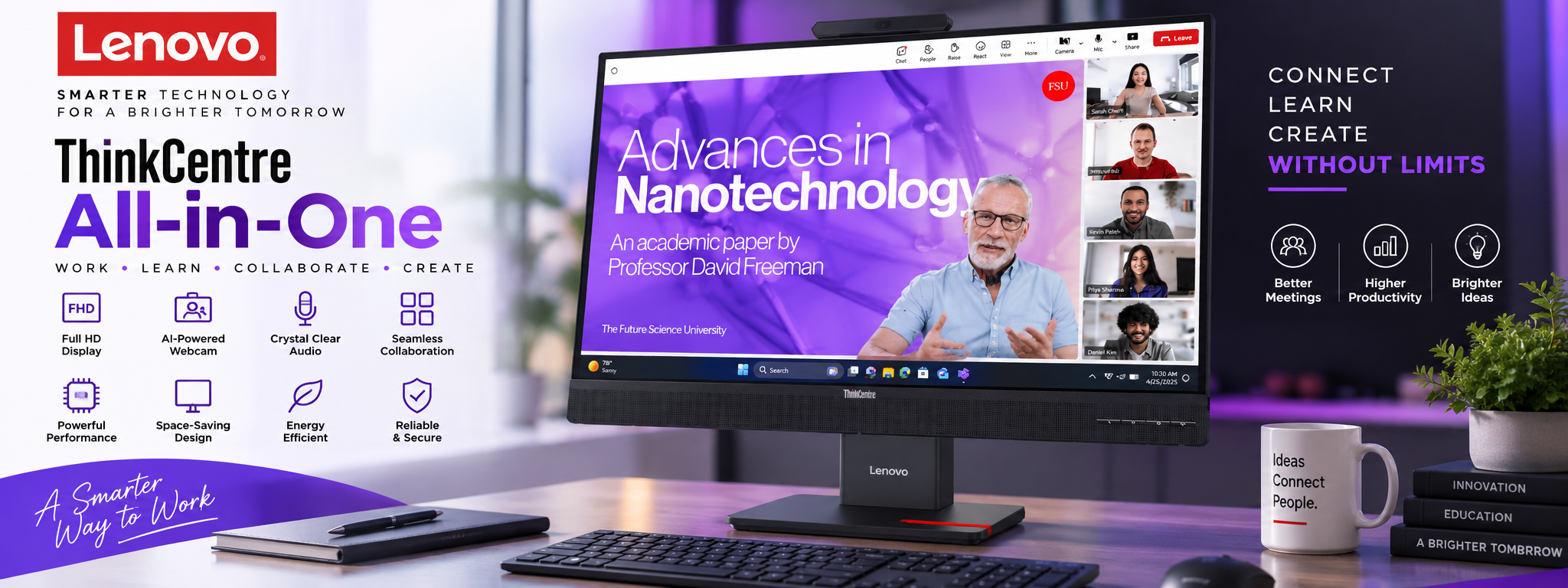 Lenovo ThinkVision T27QD 4v 27 QHD 120Hz IPS Webcam Monitor