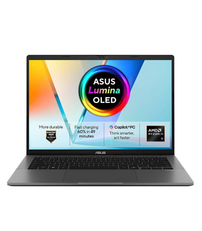 ASUS Vivobook S14, AMD Ryzen AI 7-445, 14" WUXGA OLED Display, 16GB RAM, 1TB SSD, AMD Radeon 840M Graphics, Windows 11, GRAY