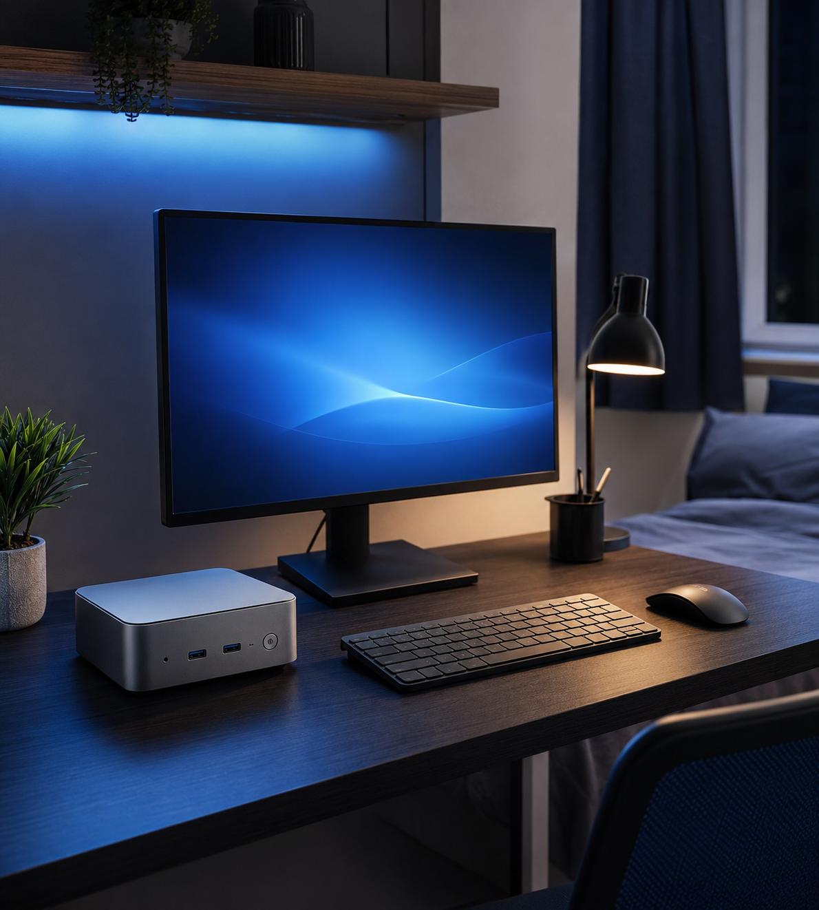 Small mini PC setup for students and compact bedrooms in the UK