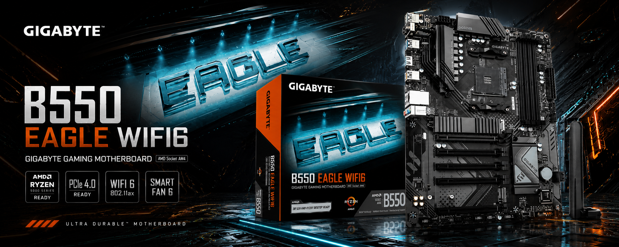 GIGABYTE B550 EAGLE WIFI6 Motherboard 1 GIGABYTE B550 EAGLE WIFI6 Motherboard