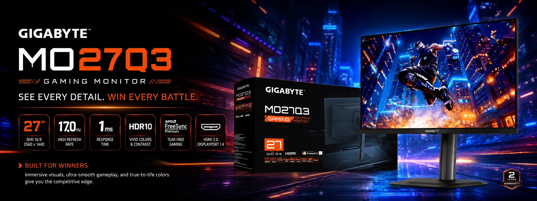 GIGABYTE MO27Q3 27" 360Hz QD-OLED Monitor 1 GIGABYTE MO27Q3 27 360Hz QD OLED Monitor