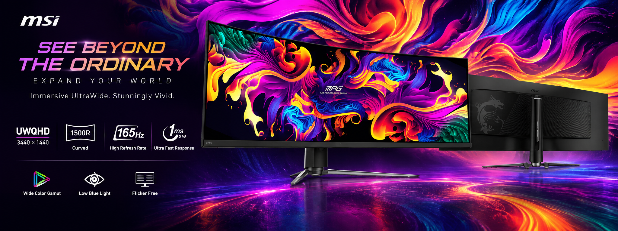 MSI MPG 491CQP QD-OLED 49" Curved Dual WQHD Gaming Monitor 1 MSI MPG 491CQP QD OLED 49 Curved Dual WQHD Gaming Monitor 5